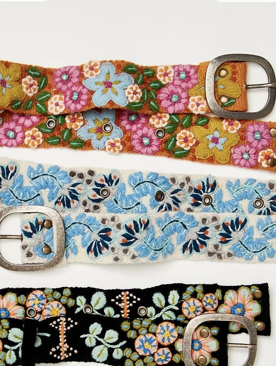Jenny Krauss Accessories - Free People Embroidered Belt🌸🏵🌺🌼🌻